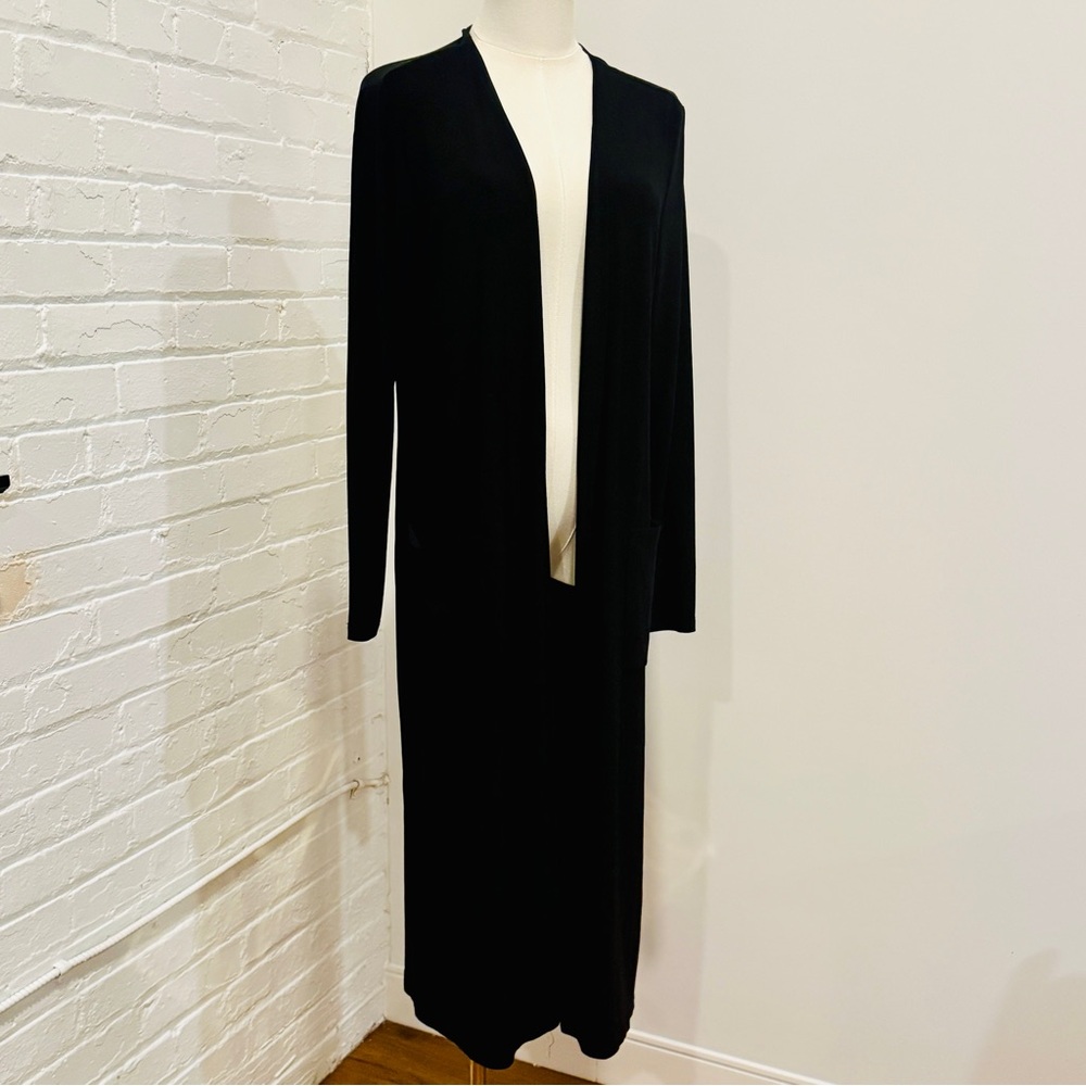 Frank Lyman Design Black Long Open Front Cardigan